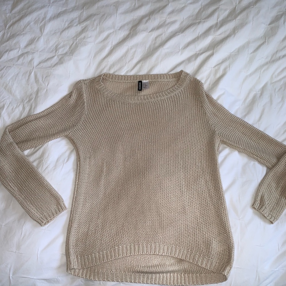 H & M Divided Cream Loose-Knit Sweater